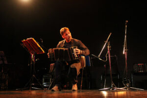 Omar Caccia, Bandoneon Player, on Stage.